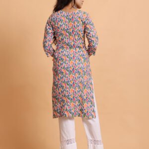 Cotton Kurta with Lace Trim - Image 3