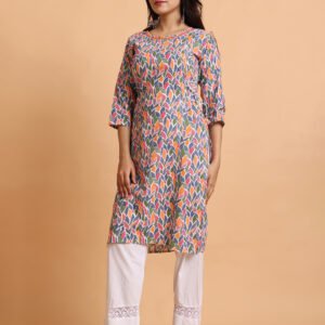 Cotton Kurta with Lace Trim