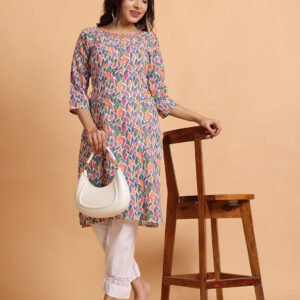 Cotton Kurta with Lace Trim - Image 6
